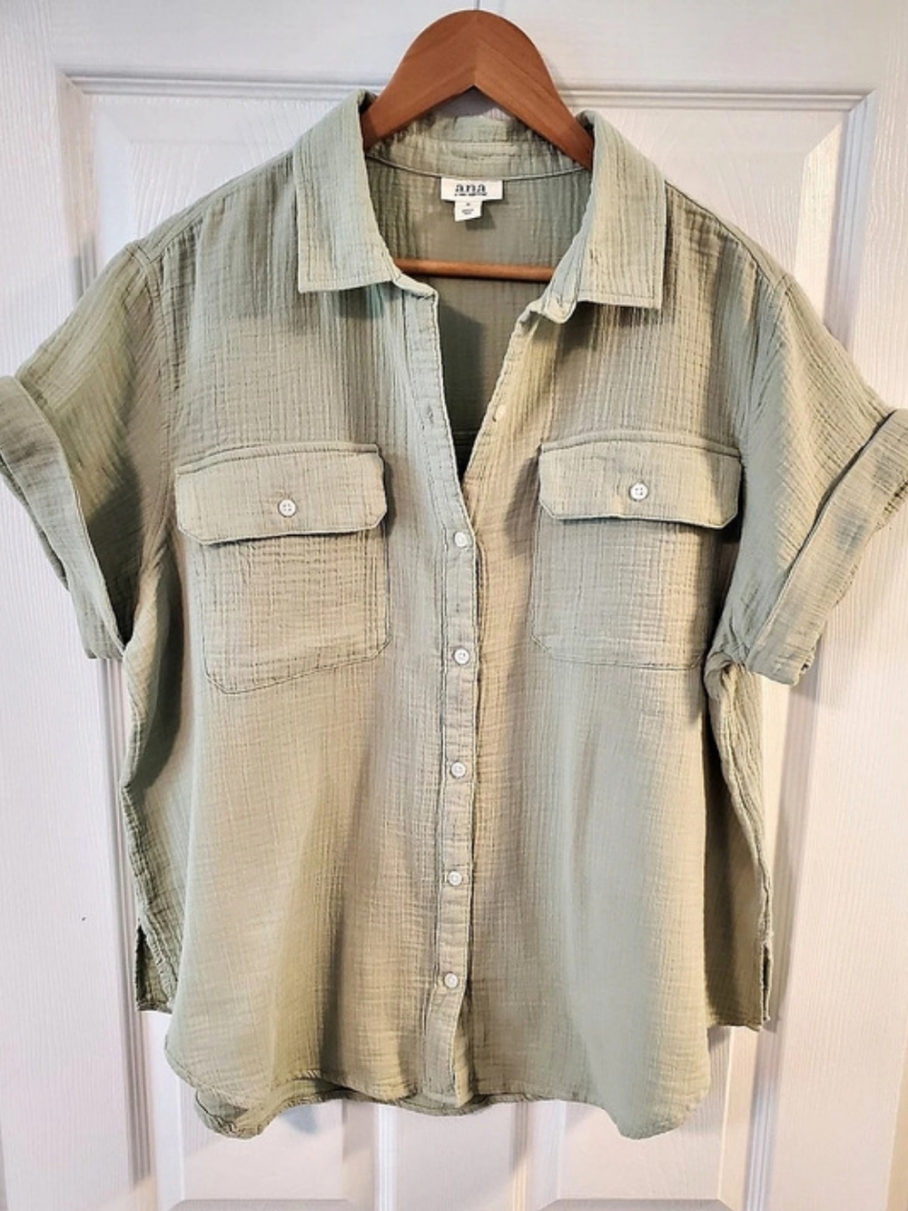 Cotton Gauze Texture Utility Shirt Size XL
